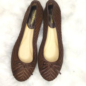 Like New Kelly & Katie Woven Brown Ballet Flats
